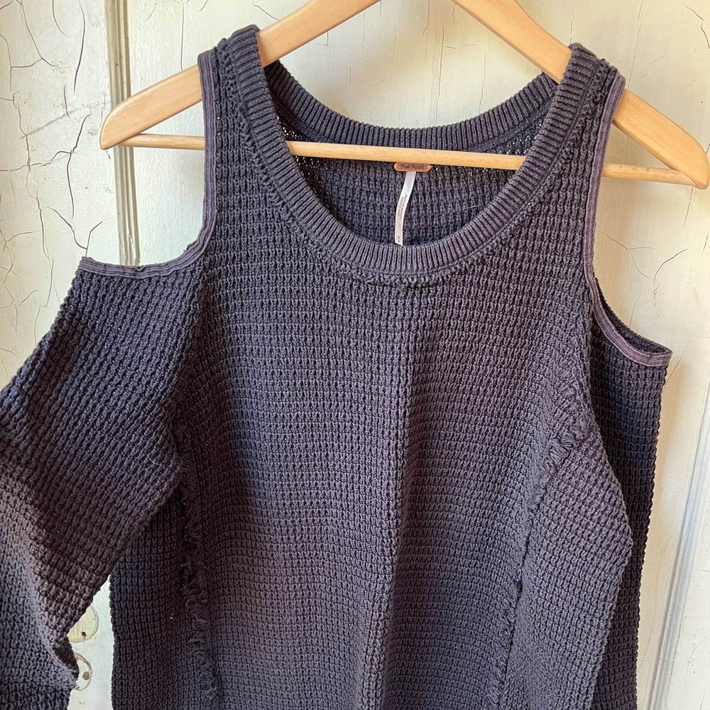 Free People | cold shoulder sweater in gray
